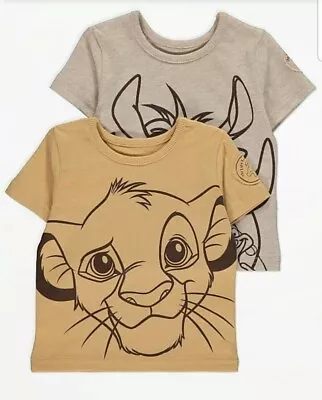 Buy BNWT Asda George Disney The Lion King Yellow Brown Simba Pumba T-Shirts 2 Pack  • 9.99£