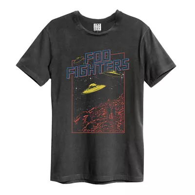 Buy Amplified Foo Fighters Flying Saucers Mens Charcoal T Shirt Foo Fighters Tee • 19.95£
