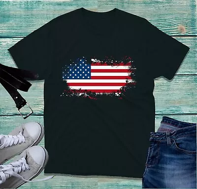 Buy Distressed Flag USA T-Shirt Independence Day Patriotic American Flag Unisex Top • 9.99£
