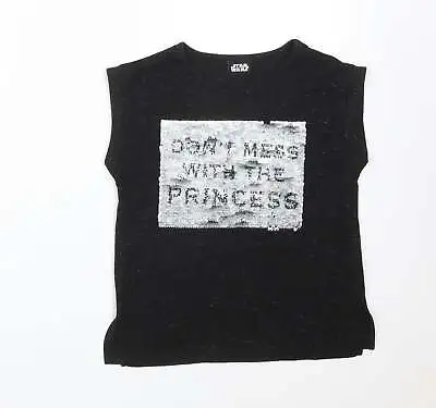 Buy Star Wars Girls Black Polyester Basic T-Shirt Size 8 Years Crew Neck - DONT MESS • 3.50£