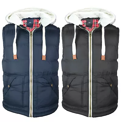 Buy Mens Body Warmer Gilet Hoodie Hooded Contrast Hood Sleeveless Jacket S - XXL • 20.69£