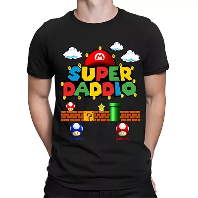 Buy Personalised Super Daddio Mario Gaming Fathers Day Mens T-Shirts Tee Top #FD • 13.49£