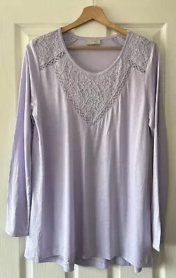 Buy Wrap London Lilac Purple Lace Linen Mix T-shirt Top Uk 14 New • 22.44£