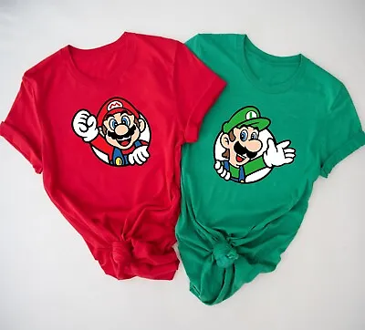 Buy Super Mario Luigi T-Shirt, Video Game Gamer Birthday Super Mario Brothers Top • 25.99£