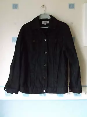 Buy Ladies Denim Jacket Black Size 8 *new Look* • 7.99£