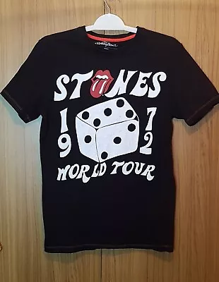 Buy Rolling Stones Black White Red World Tour 1972 Graphic Print Matalan Tshirt UK S • 25£