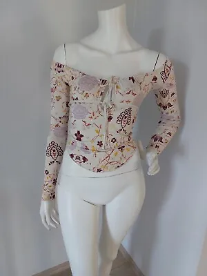 Buy Free People Boho Romantic Gypsy Western Summer Holiday Sexy Blouse Top Size XS • 26.90£
