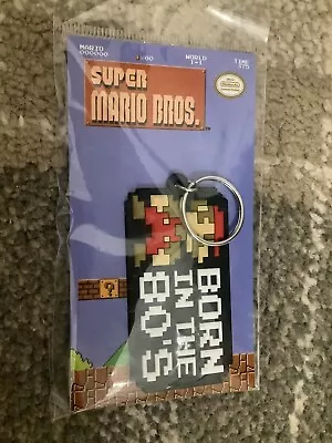 Buy Nintendo Super Mario Born In The 80's Pixel Rubber Keyring New Official Merch • 15£