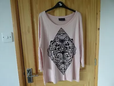 Buy Ladies Damned Delux Pink T Shirt With Beautiful Print On Front Size 12 • 8£