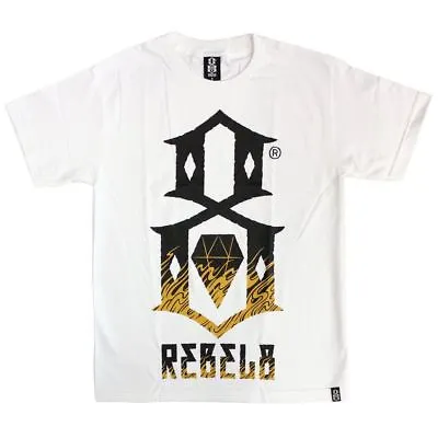 Buy Rebel8 Up In Flames T-shirt White • 21£