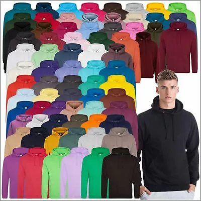 Buy AWDis Mens College Hoodie Casual Hooded Sweatshirt Plain Fashion Pullover Jumper • 17.47£