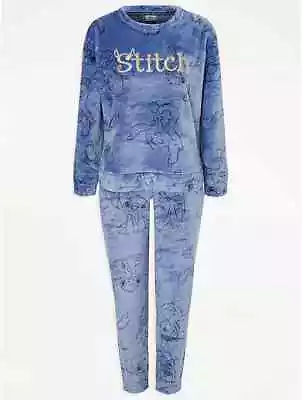 Buy Lilo Stitch Blue Fleece Pyjamas Pjs Womens Disney • 32.95£