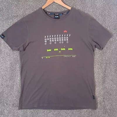 Buy Plain Lazy Space Invaders Grey Novelty T-shirt Size L 100% Cotton • 4.95£