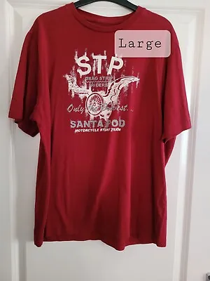 Buy Large George Red STP Short Sleeved T-shirt • 6.99£