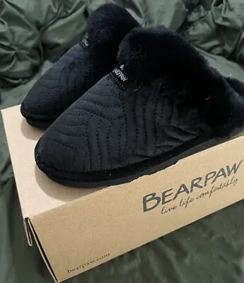 Buy Bearpaws Women's Girl's Slippers Effie Black Velvet Loki Size 6 NEW WITH BOX • 38.56£