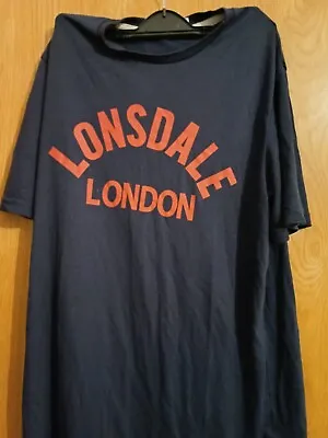 Buy Lonsdale T-Shirt Tee Short Sleeve Men Dark Blue Slim Fit Crew Neck Size S • 1.20£