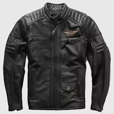 Buy Men's Harley Davidson Jacket Moto Gear Biker Real Leather Motorcycle Jacket • 139£