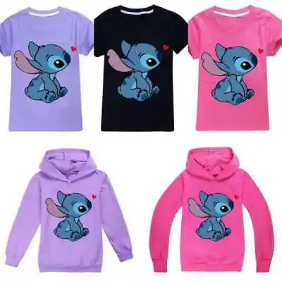 Buy Stitch Cartoon Boys Girls Hoodie Long Sleeve Sweatshirt T-shirt Pullover Hoodie • 8.99£