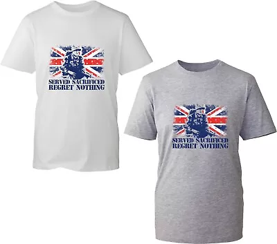 Buy Remembrance Day T-Shirt Served Sacrificed Regret Nothing UK Army Flag Unisex Top • 9.99£