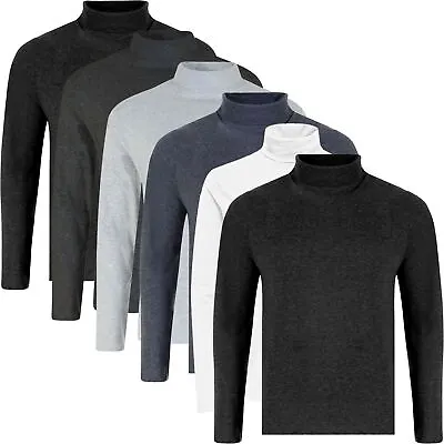 Buy 6 Pack Mens Plain 100% Cotton Blank Turtle Neck T Shirt Tee T-shirt Multi Pack • 16.99£