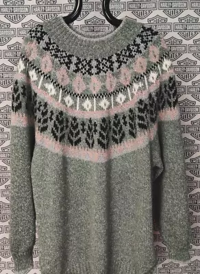 Buy VTG 90s Wool Blend Womens Chunky Knit Grandma Crewneck Sweater Size 26/28-XXL • 14.60£