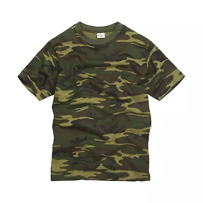 Buy Army T Shirt US Combat Military Tactical Style Short Sleeve Woodland DPM Camo • 9.99£