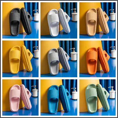 Buy Womens Mens Ultra-soft Home Slippers Indoor Slides Summer Pool Sandals Size • 7.19£