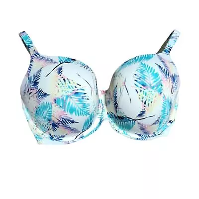 Buy Cacique Boost Plunge Tropical Palm Leaf Bra 591415 Size 42H • 23.67£