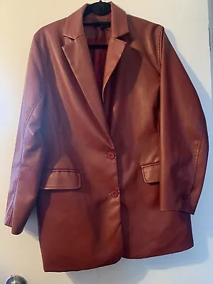 Buy Ladies Burgundy Lined Jacket Size XS, Oversized, Very Good Condition Motel Rocks • 4.99£