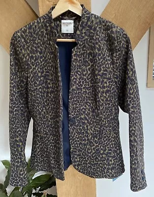 Buy Ladies Sandwich Smart Jacket UK 12 (40) Tailored Leopard Print Brown/black-navy • 9.50£