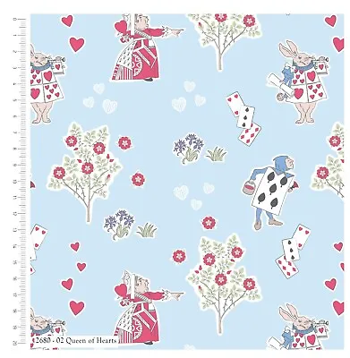 Buy Fabric Alice In Wonderland Licensed Disney 100% Cotton 110cm 2680-02 Queen Heart • 3.61£