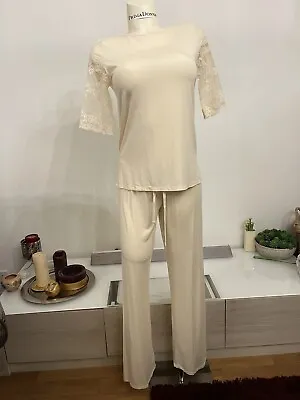 Buy Marie Jo Modal & Lace Sleeves Pyjamas Ivory Size M BNWT RRP £129 • 89£