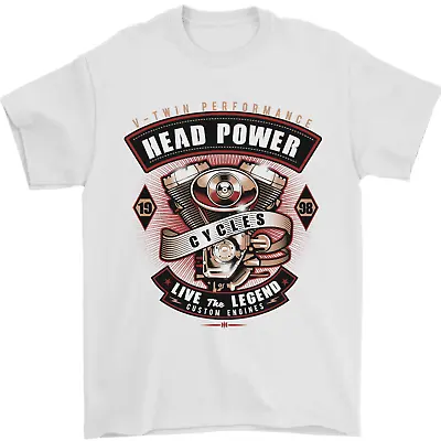 Buy Head Power Motorcycle Motorbike Biker Mens T-Shirt 100% Cotton • 9.48£