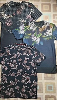 Buy 3x Mens Burton Floral Short Sleeve Tshirts - Size S (35  - 37  Chest) • 3.50£