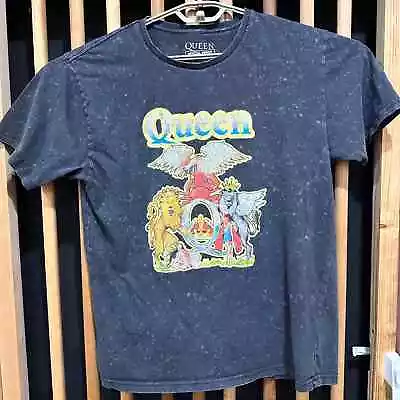 Buy Queen Official Merch Top Womens Large Gray Graphic Tee Short Sleeve Cotton HOLE • 9.36£