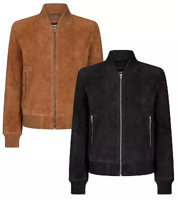 Buy Infinity Varsity Women's Suede Bomber Jacket Leather • 131.99£