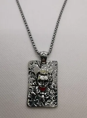 Buy New DC Joker Silver Metal Playing Card Necklace Batman Collectible Jewellery • 9.99£