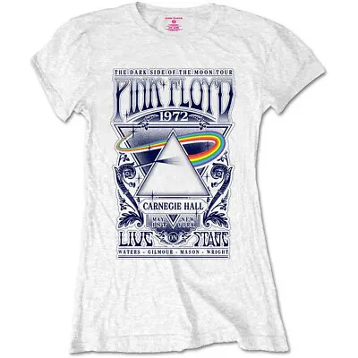 Buy Ladies Pink Floyd Carnegie Hall White Official Tee T-Shirt Womens • 15.99£