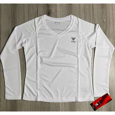 Buy Tyr Womens Long Sleeve V-Neck Tee Tshirt - Textured White - Size Small - $40 • 18.85£