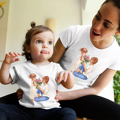 Buy Flower Mom And Child Mothers Day Gift Daughter Son Matching T-Shirts-Tee-Top-MD • 7.59£