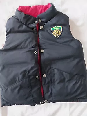Buy Polo Ralph Lauren Reversible Down Puffer Gilet BLACK And RED Age 3 Years VGC  • 29.99£