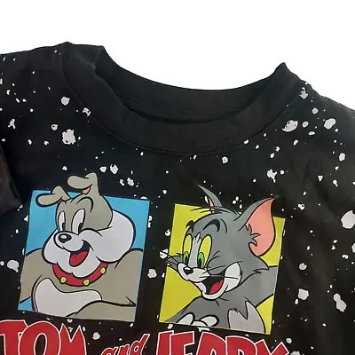 Buy Tom And Jerry Medium (7-9) Black Character Graphic Print Cropped Sweatshirt • 12.59£