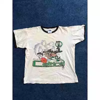 Buy Vintage Boston Celtics Tasmanian Devil Taz Kids Shirt Size 16/18 • 8.04£