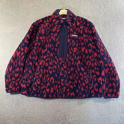 Buy Vineyard Vines Jacket Women's 2X Leopard Print Sherpa Fleece Pullover NEW • 56.82£