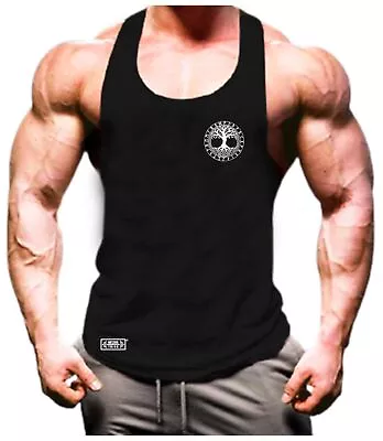 Buy Yggdrasil Vest Small Gym Clothing Bodybuilding Workout MMA Vikings Tree Tank Top • 11.99£