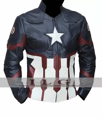 Buy Marvel's Chris Evans Captain America Civil War Costume Leather Jacket • 75.77£