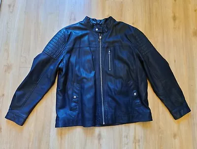 Buy Men's Red Herring 2XL Faux Leather Black Biker Style Jacket (chest 50-52 In)  • 14.99£