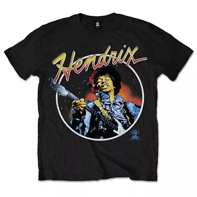 Buy Jimi Hendrix T-Shirt Script Circle Band New Black Official • 14.95£