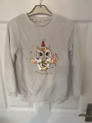 Buy Girls H&M Sequin Christmas Jumper Age 6-7 Worn Once • 2.20£