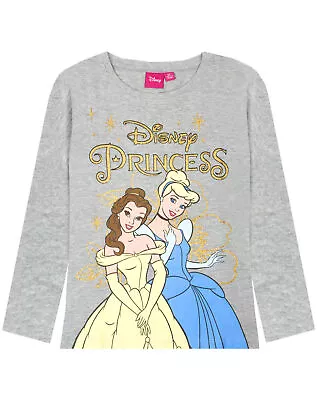 Buy Disney Princess Characters Glitter Grey Long Sleeve Girl's T-shirt • 10.99£